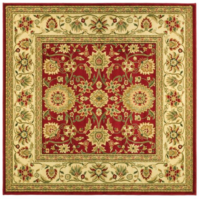 SAFAVIEH Lyndhurst Ambrogina Traditional Area Rug - 6' x 6' Square - Red/Ivory