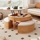 Multi-Functional Round Lift-Top Coffee Table with Nesting Stools - Bed ...
