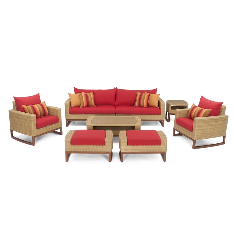 Mili 8 Piece Sunbrella Outdoor Patio Sofa and Club Chair Set