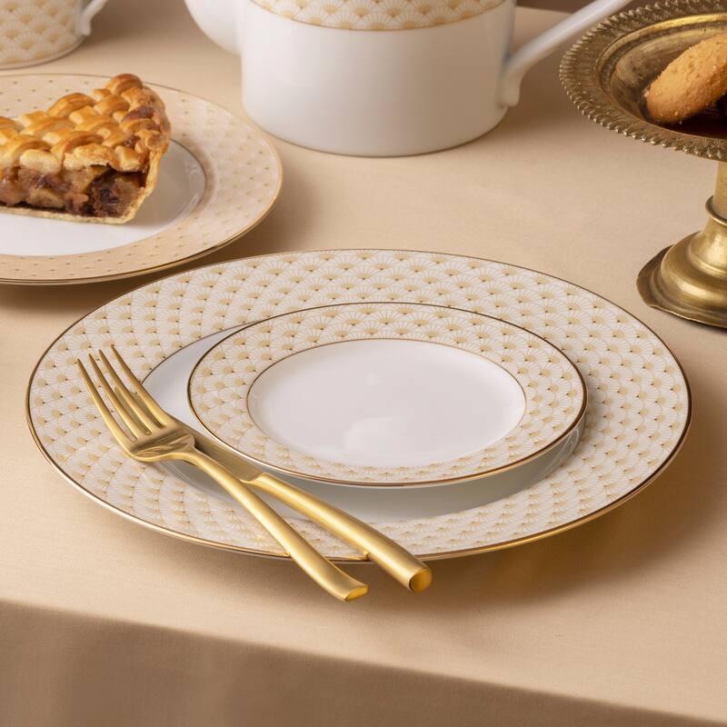 Noritake Trocadero Gold Set Of 4 Dinner Plates, 10.50"