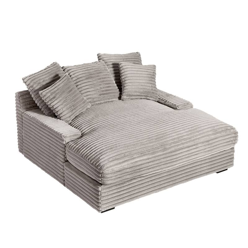 Modern Sleeper Sofa - Rectangular Couch with Square Armrests