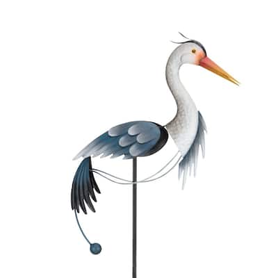 Ball Rocker Stake - Metallic Blue Heron