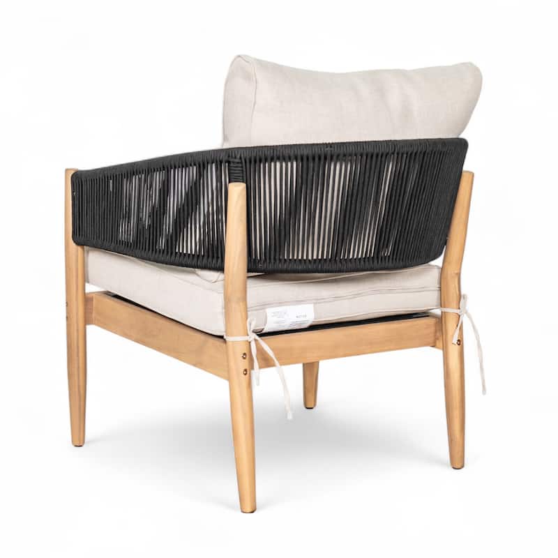 Christopher Knight Home - Lukas Rustic Acacia Patio Club Chair with Rope（Set of 2）.