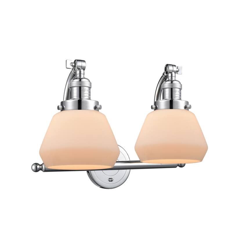 Innovations Lighting Fulton 2 Light 18" Wide Bathroom Vanity Light - Polished Chrome / Matte White Cased