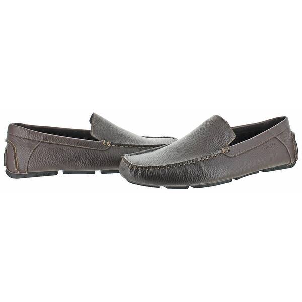 Shop Calvin Klein Men S Menton Leather Slip On Loafer Shoes