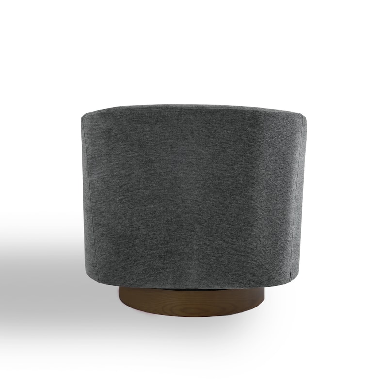 Faux Leather Wide Seat Swivel Barrel Chair