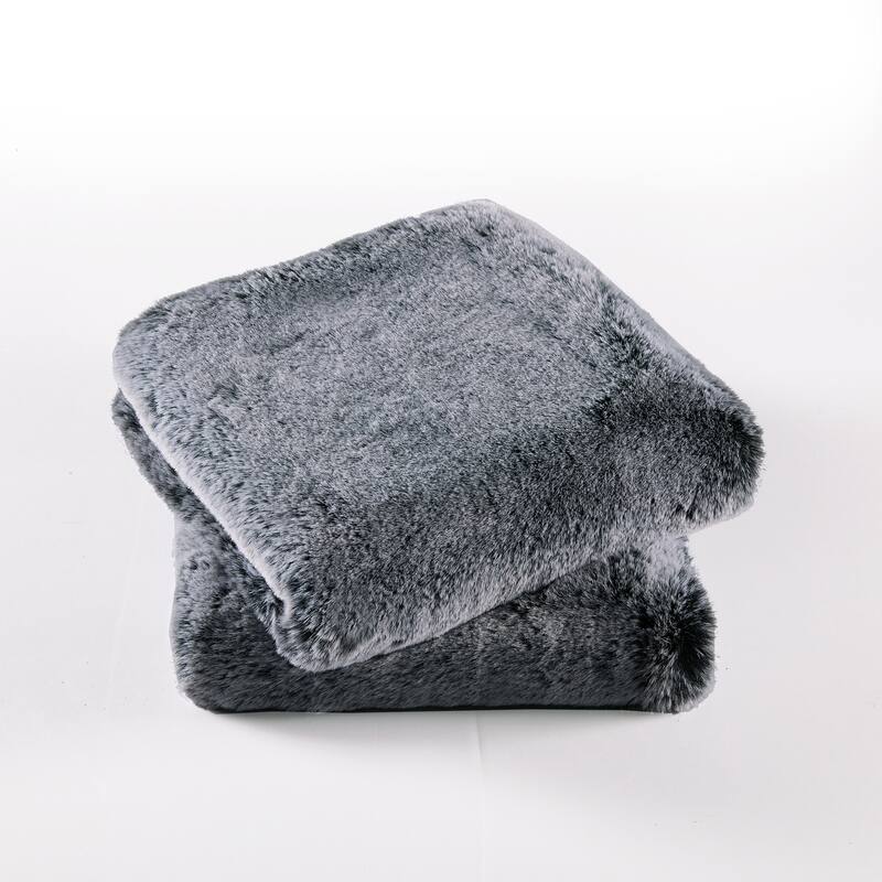 Serenta Heavy Fauxfur Pillow Shell 2 PC Set, NO INSERT - 20" x 20" - Black