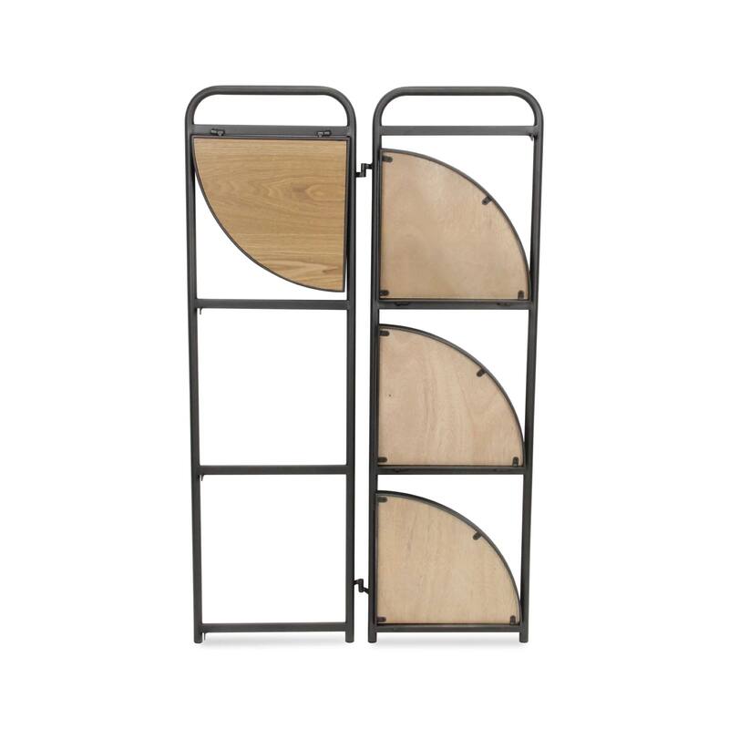 Handmade Four Tier Foldable Corner Shelf - 46.5" - Brown and Gray