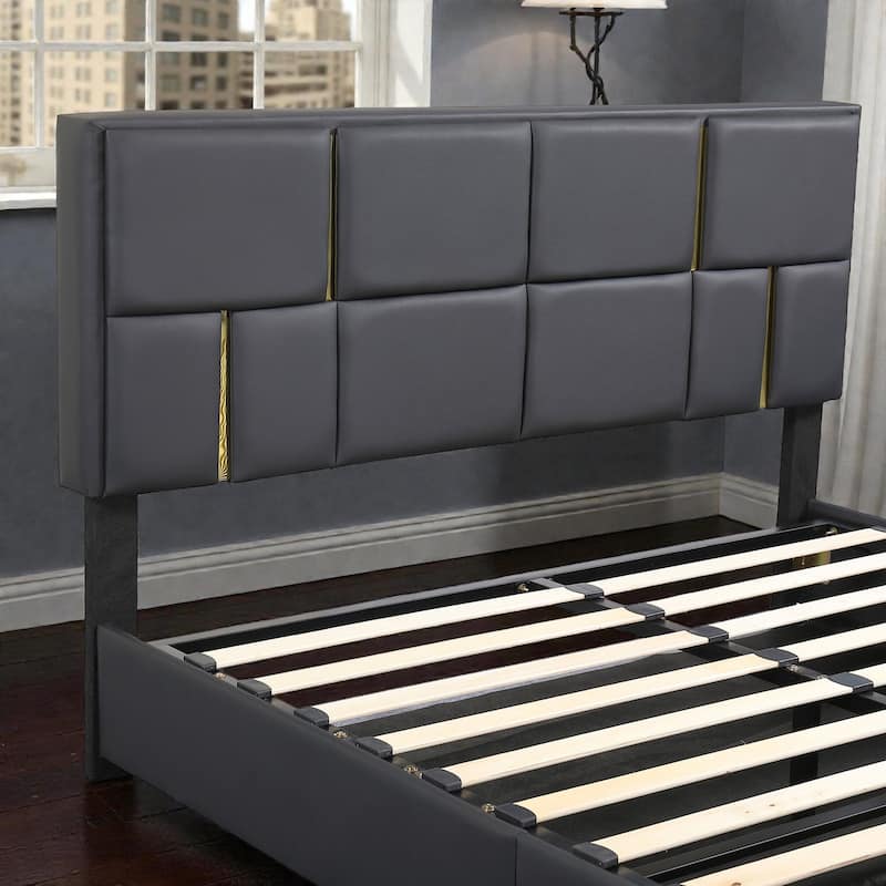 Queen Upholstered Platform Bed with Hydraulic Storage, Soft Fabric Headboard, No Box Spring Needed