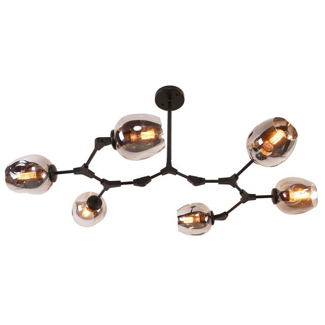 Belladepot Modern Full-angle Adjustable Chandelier with Smoked Glass Shades