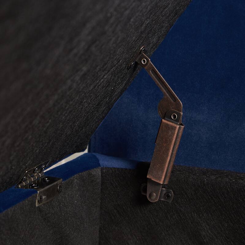 Ottoman Bench Leisure Bench with Solid Wood Legs and Armrests, Upholstered Flip End of Bed Bench with Safety Hinges