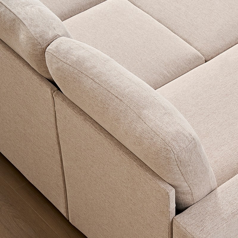 98"W 4-Seater Modular Sleeper Sofa Bed with Storage Chaise,U-shaped Sofa with Pull-out Bed