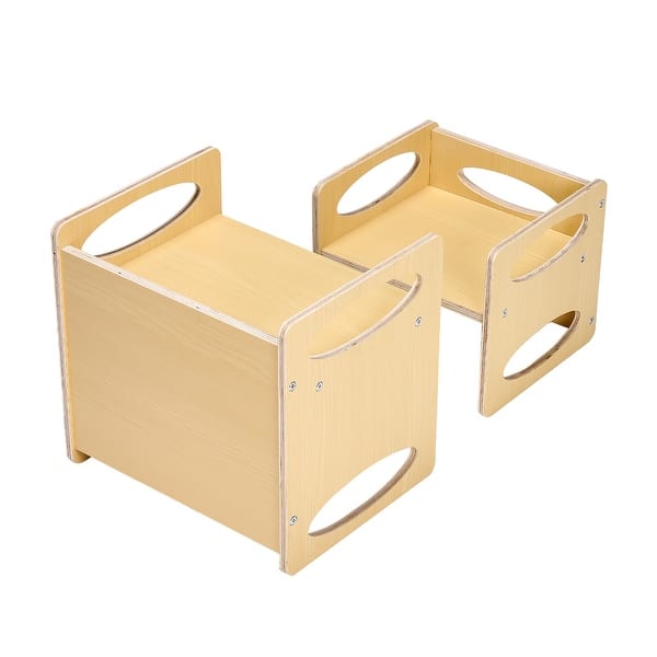 slide 2 of 7, UIMOSO Montessori Weaning Table and Chair Set, for Aged 1-5, Ideal for Reading, Eating, Playing - Natural - 15 x 11.8 x 14.2 in 15 x 11.8 x 14.2 in