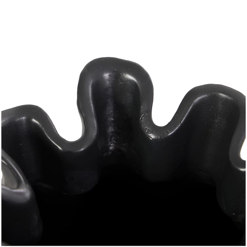Resin Abstract Tulip Shaped Vase - Set of 2 Black - Roche River Decor - 9"W x 10"L x 10"H
