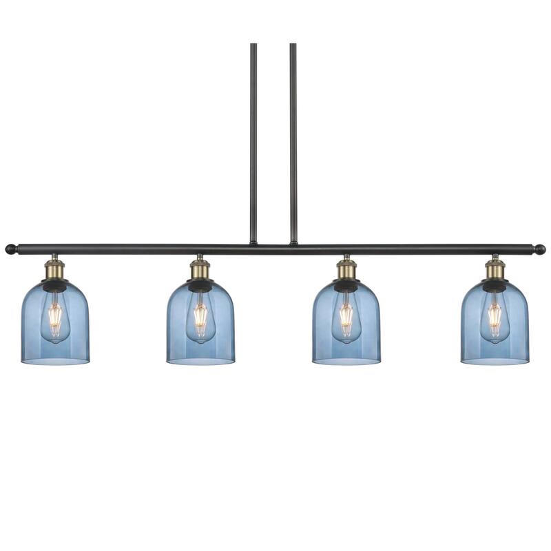 Innovations Lighting 516-4I-10-48 Bella Pendant Bella 4 Light 48" Wide - Black Antique Brass / Princess Blue