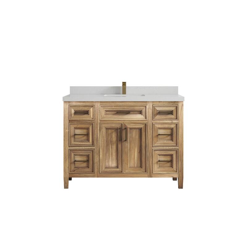 Willow Collections 48 in. W x 22 in. D Santa Monica Teak Single Sink Bathroom Vanity with Countertop