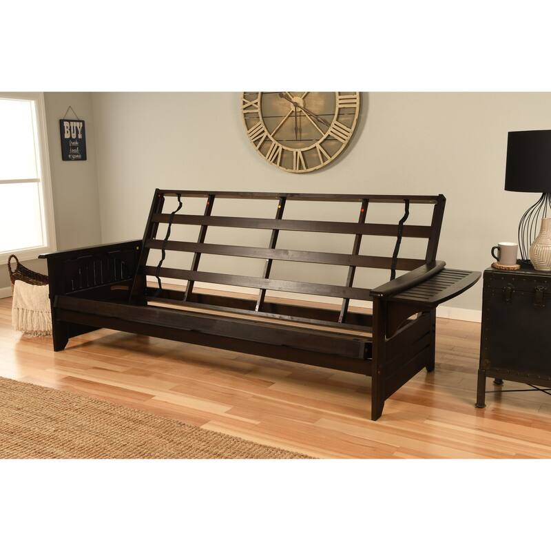 Somette Phoenix Queen-size Futon Set in Espresso Finish with Linen Mattress