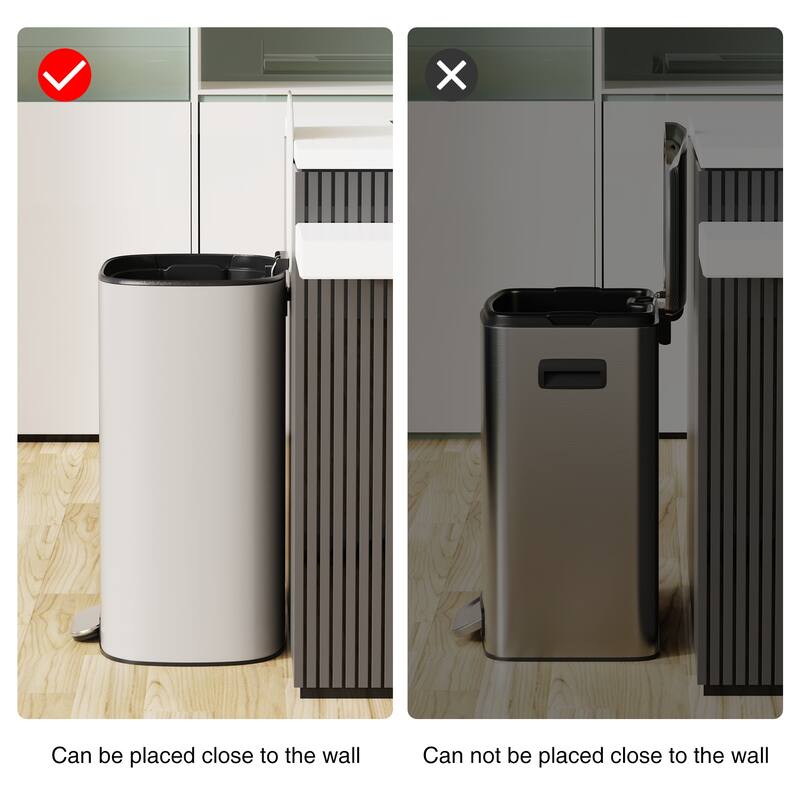 13 Gallon 50L Kitchen Foot Pedal Operated Soft Close Trash Can
