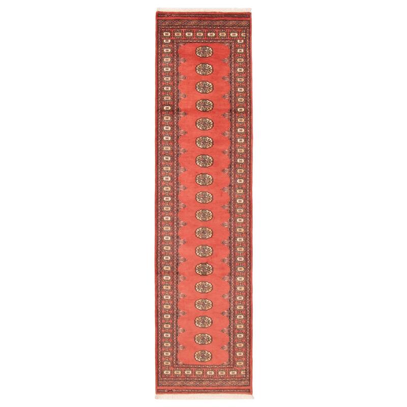 ECARPETGALLERY Hand-knotted Peshawar Bokhara Coral Wool Rug - 2'7 x 10'6 - 2'7 x 10'6 - Coral