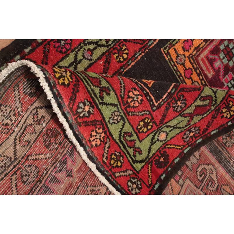 Hand Knotted Oriental 100% Wool Carpet Traditional Tribal Multi-Colored Ardebil Runner Rug - 10' 6'' X 3' 7''