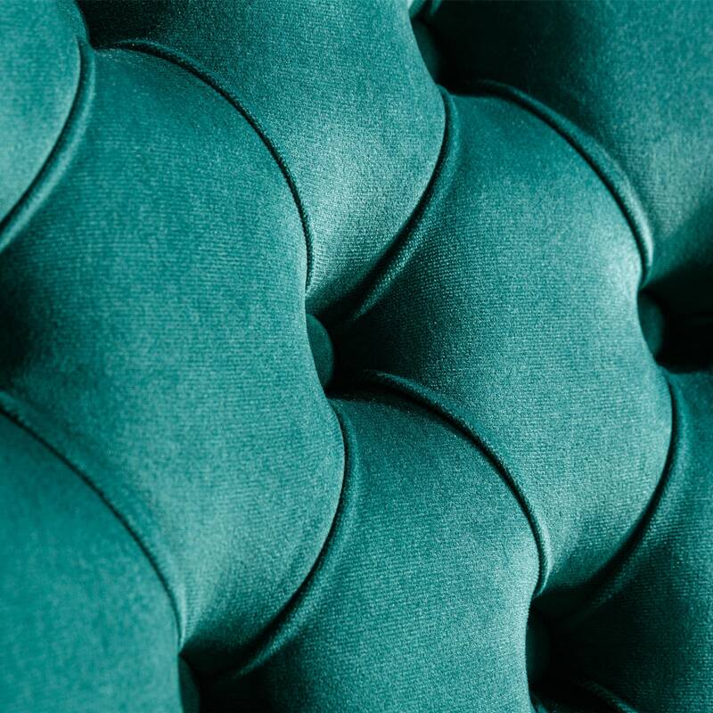 Set of 2 Contemporary High-End Tufted Upholstered Dining Chair with Nailhead & Stainless Steel Legs