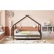 preview thumbnail 17 of 15, Black Full Size Metal House Bed with Trundle and Roof