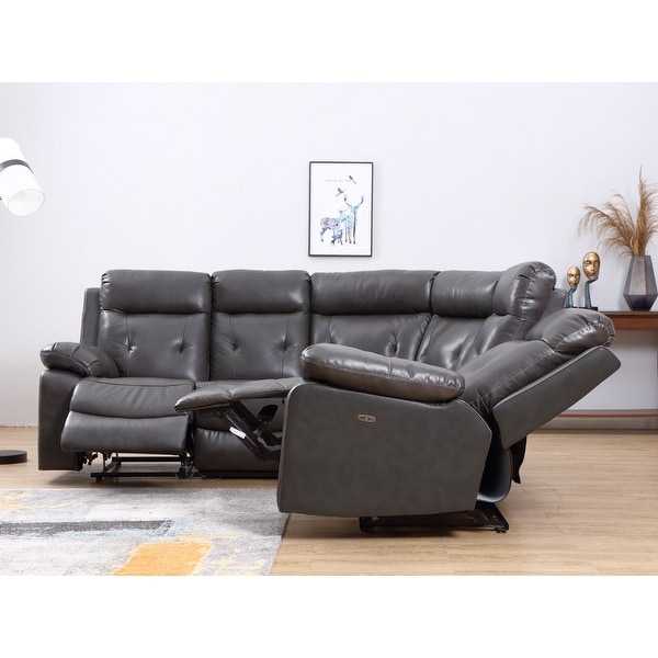 Grey faux leather discount recliner