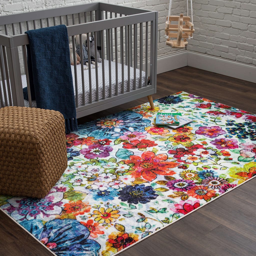 Mohawk Home Floral Blossoms Kids Area Rug