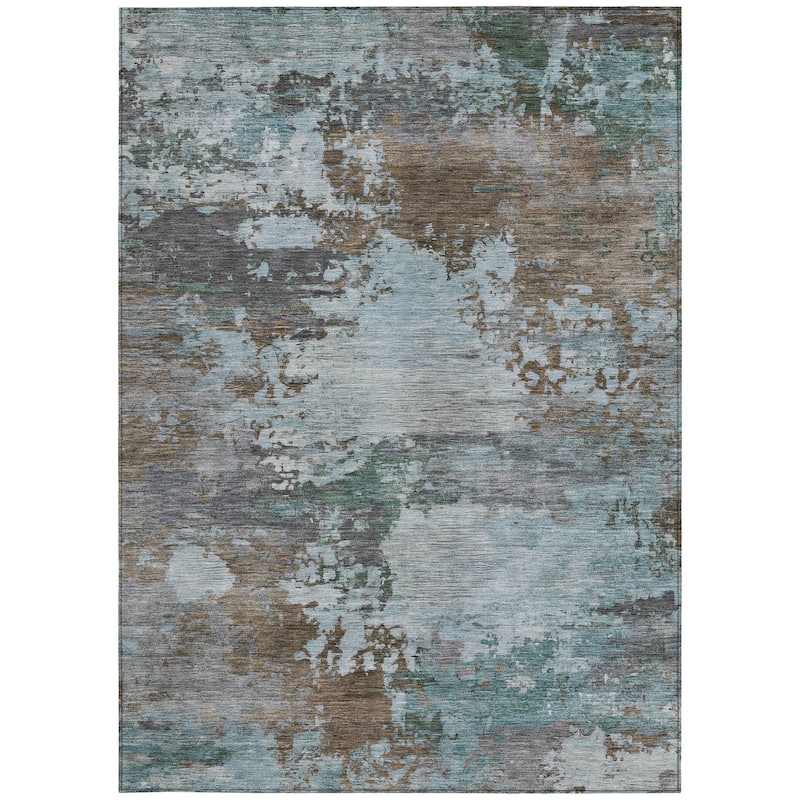 HomeRoots Abstract Transitional Rectangle Outdoor Rug