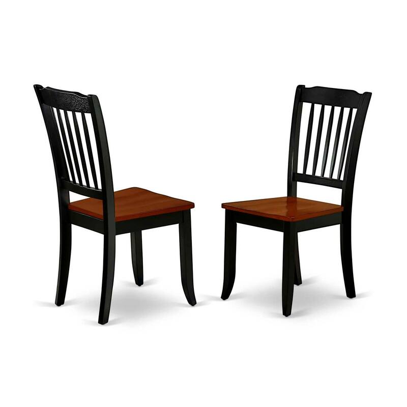HomeStock 3-Piece Black and Cherry Finish Solid Wood Top Dining Table Set
