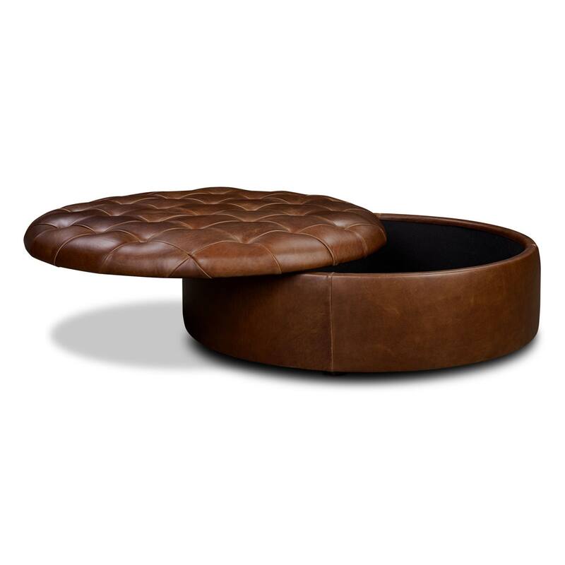 Poly & Bark Zahra Genuine Leather Storage Ottoman