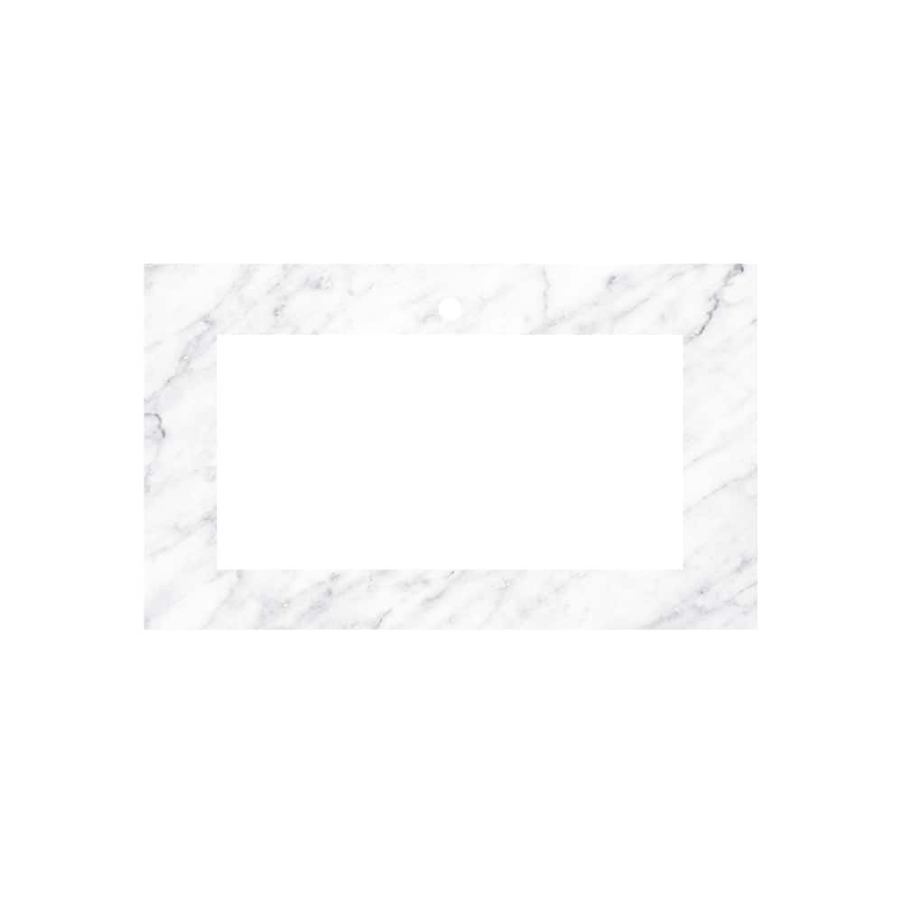 Carrara Marble Vanity Top - Trough Sink Cutout (Top Only)