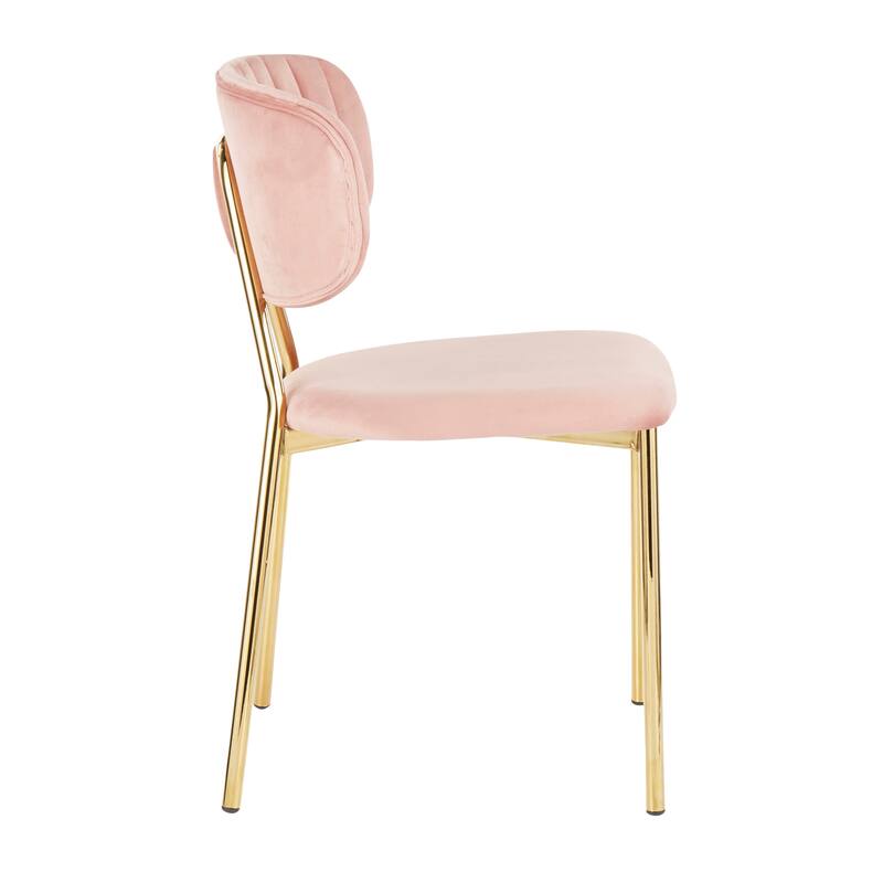 Silver Orchid Fein Gold Glam Velvet Chair (Set of 2)