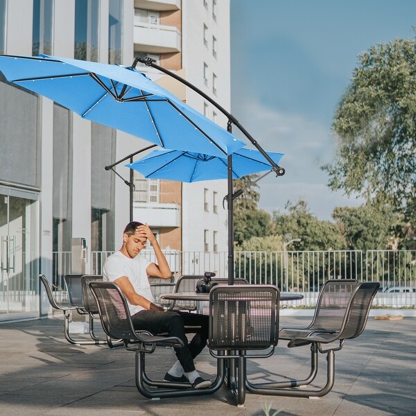 10ft solar led lighted patio umbrella hot sale