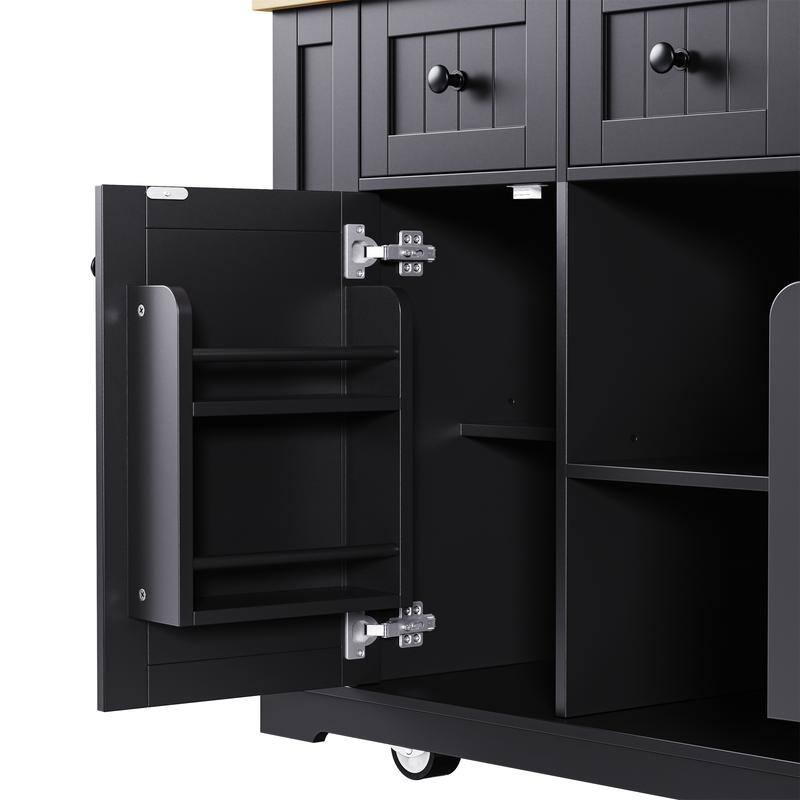 3-Piece/1 Piece Kitchen Island Set with/without 2 Bar Stools, Kitchen Cart on Wheels with 3 Drawers, Drop Leaf & Open Side Racks