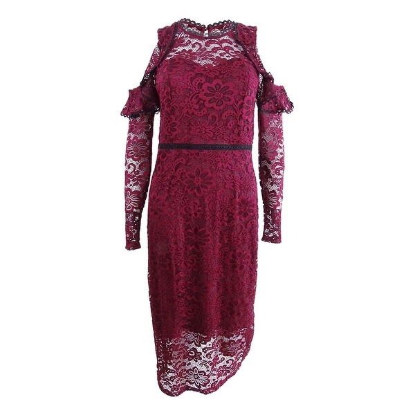 wine lace dress