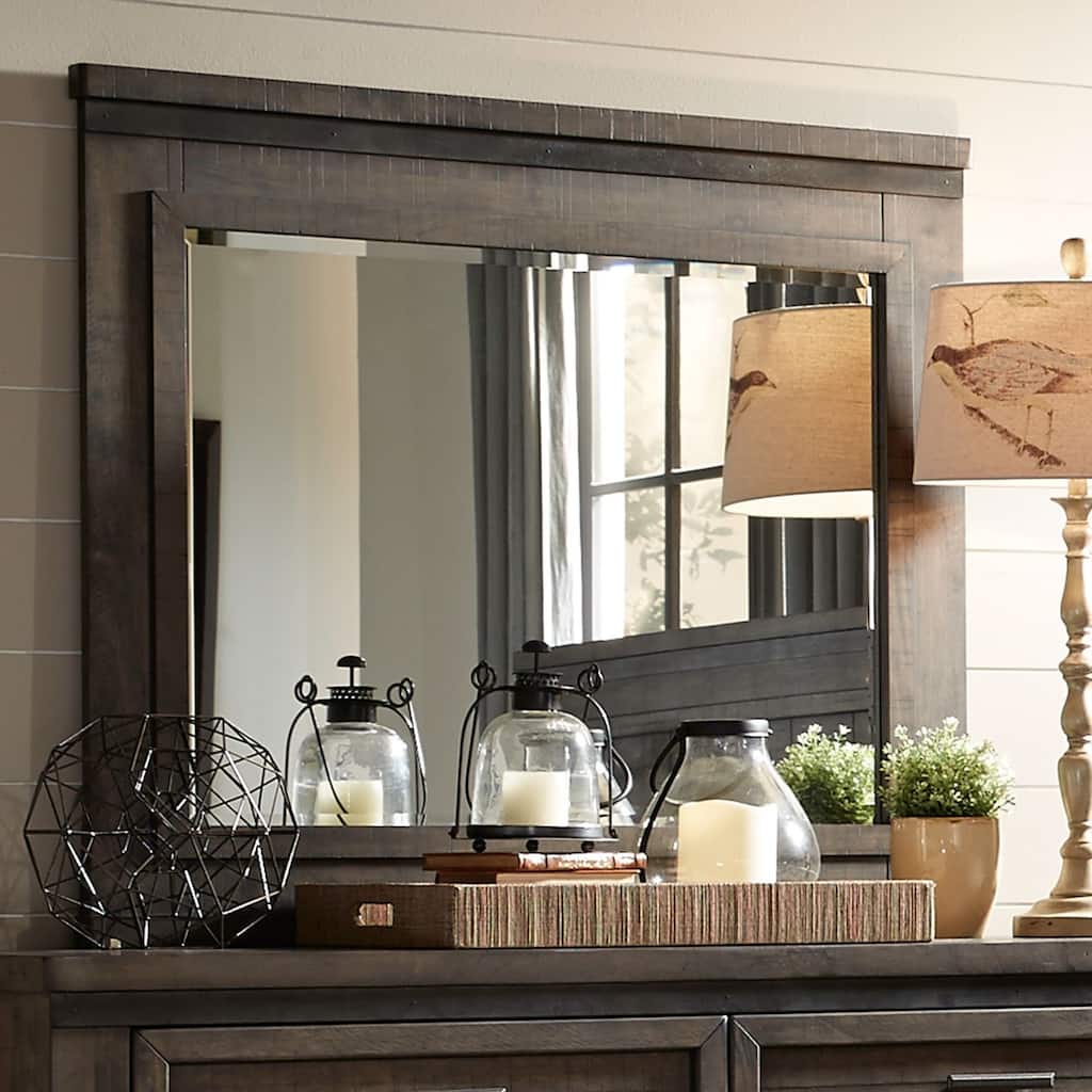 Thornwood Hills Rock Beaten Gray with Saw Cuts Mirror - Grey
