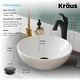 preview thumbnail 30 of 32, Kraus 3-in-1 Set White Round Ceramic Vessel Sink Arlo Faucet w/ Drain