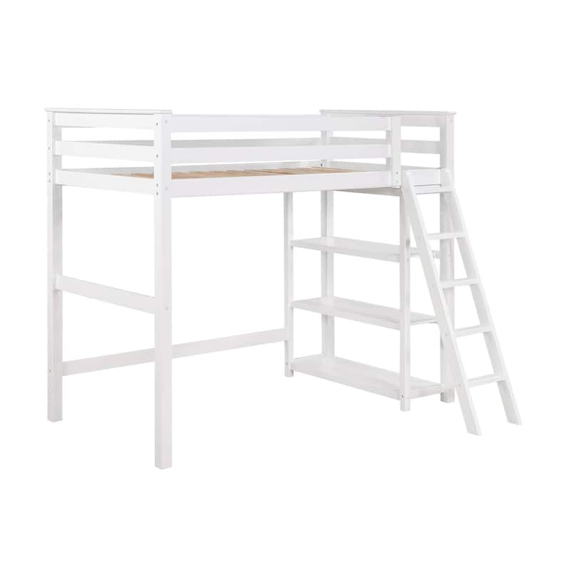 Jerica Twin Loft Bed with 3-Shelf