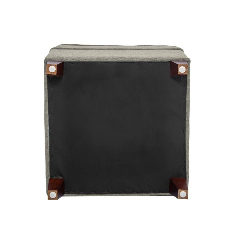 Adeco Ottoman Storage Chest Footrest - Square Seat (Light Grey)