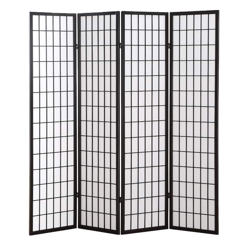4 Panel Oriental Screen Room Screen Wall Divider for Room Separation Freestanding Partition Separators