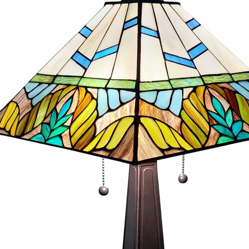 22-Inch Dark Brown Metal Two Light Table Lamp with White Shade - 21.00" x 22.00" x 11.00"