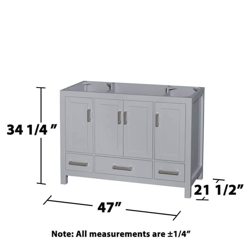 Wyndham Collection Sheffield 48" Hardwood Vanity Cabinet and Medicine