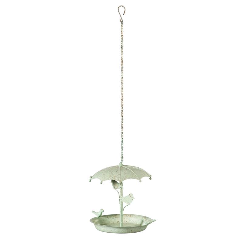 32" Metal Hanging Umbrella Bird Feeder