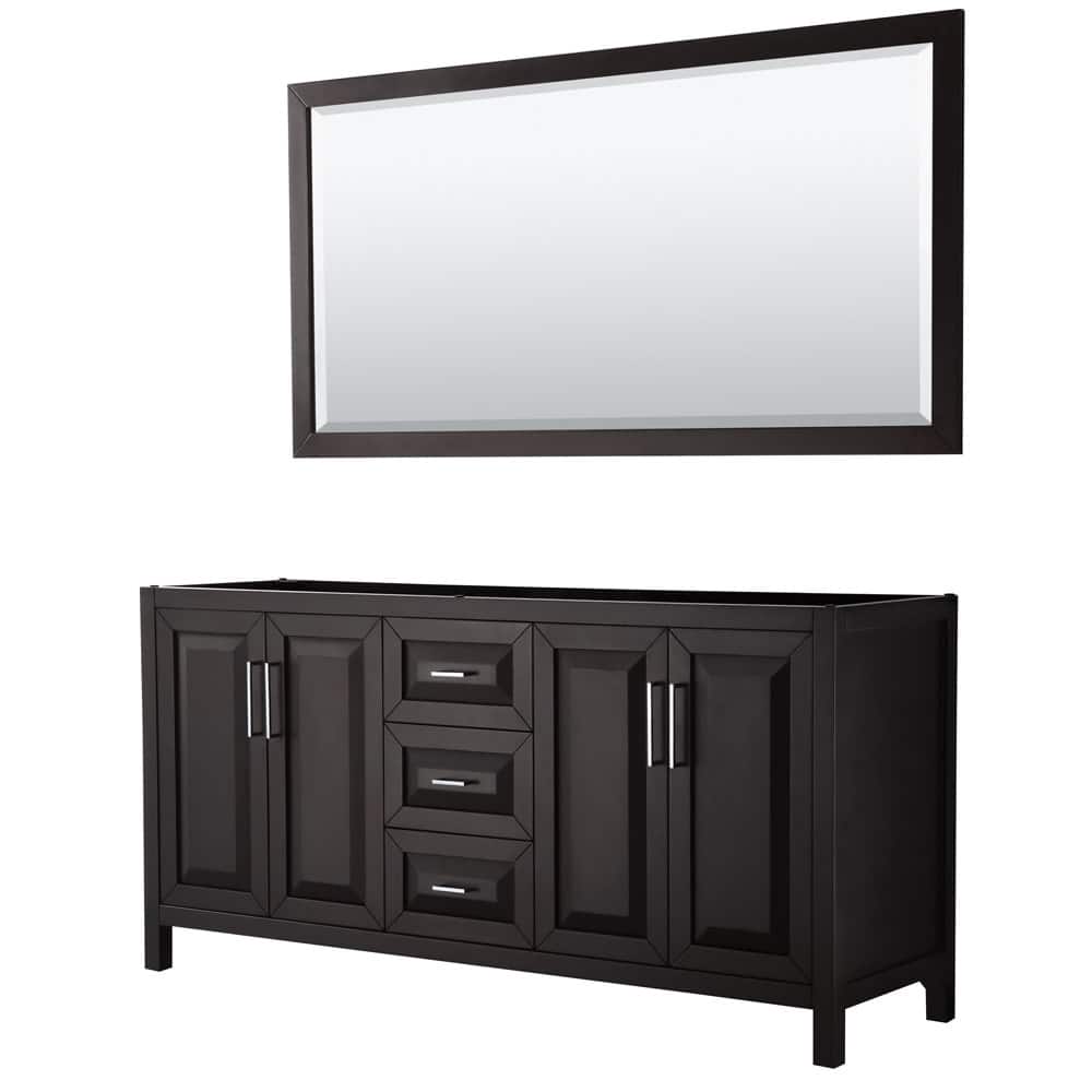 Wyndham Collection Daria 71" Double Free Standing Vanity Cabinet -