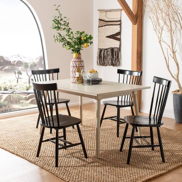 Safavieh Country Classic Dining Country Lifestyle Spindle Back Black Dining Chairs Set Of 2 20 5 X 21 X 36 On Sale Overstock 6423297