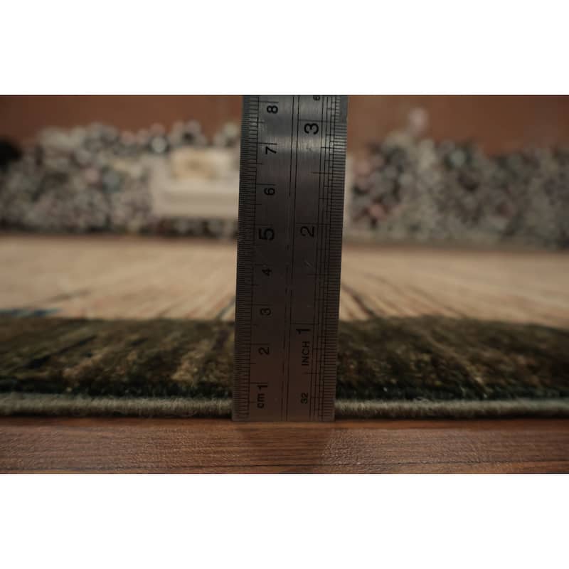 Hand Knotted Oriental 100% Wool Carpet Modern Contemporary Beige & Ivories Gabbeh Area Rug - 5' 7'' X 4' 2''