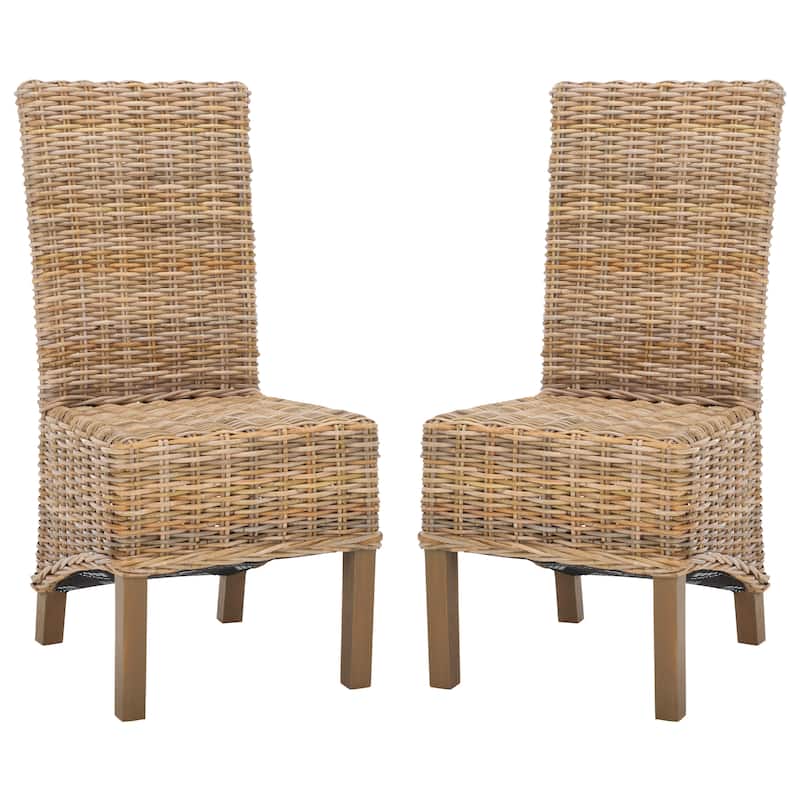 SAFAVIEH Candy Natural Wicker Dining Chair (Set of 2) - 19" W x 22" D x 41" H - 19Wx22Dx41H