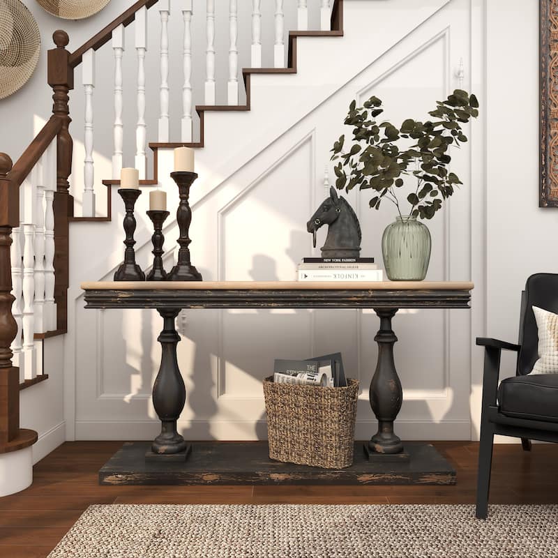 Brown Seagrass Handmade Woven Single Slot Magazine Holder with Light Brown Accents