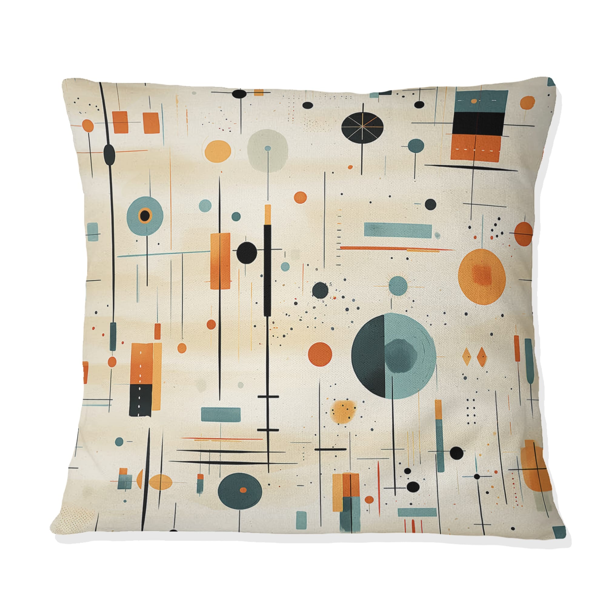 Teal and Orange Mid-Century Modern Geometric Pattern by Designart  -image